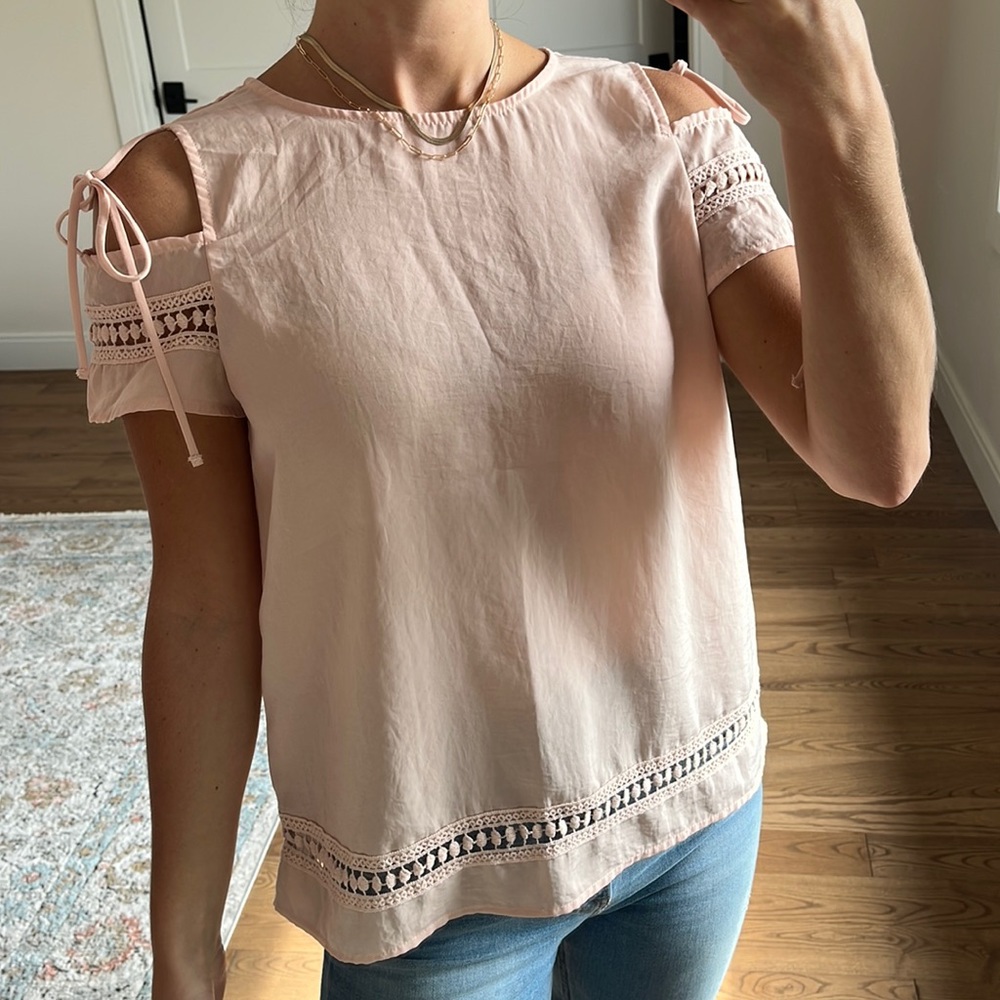 Harlowe & graham | Top  Blouse size Pink Peach Small